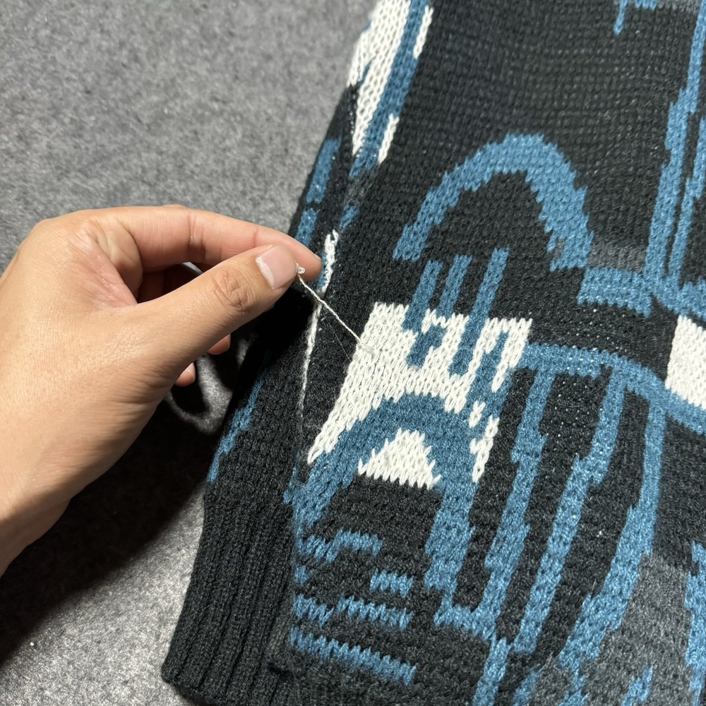 VTG 90s Townsend Lake Abstract Geometric Art Knit Sweater Mens M Grandpa Indie - Picture 7 of 9